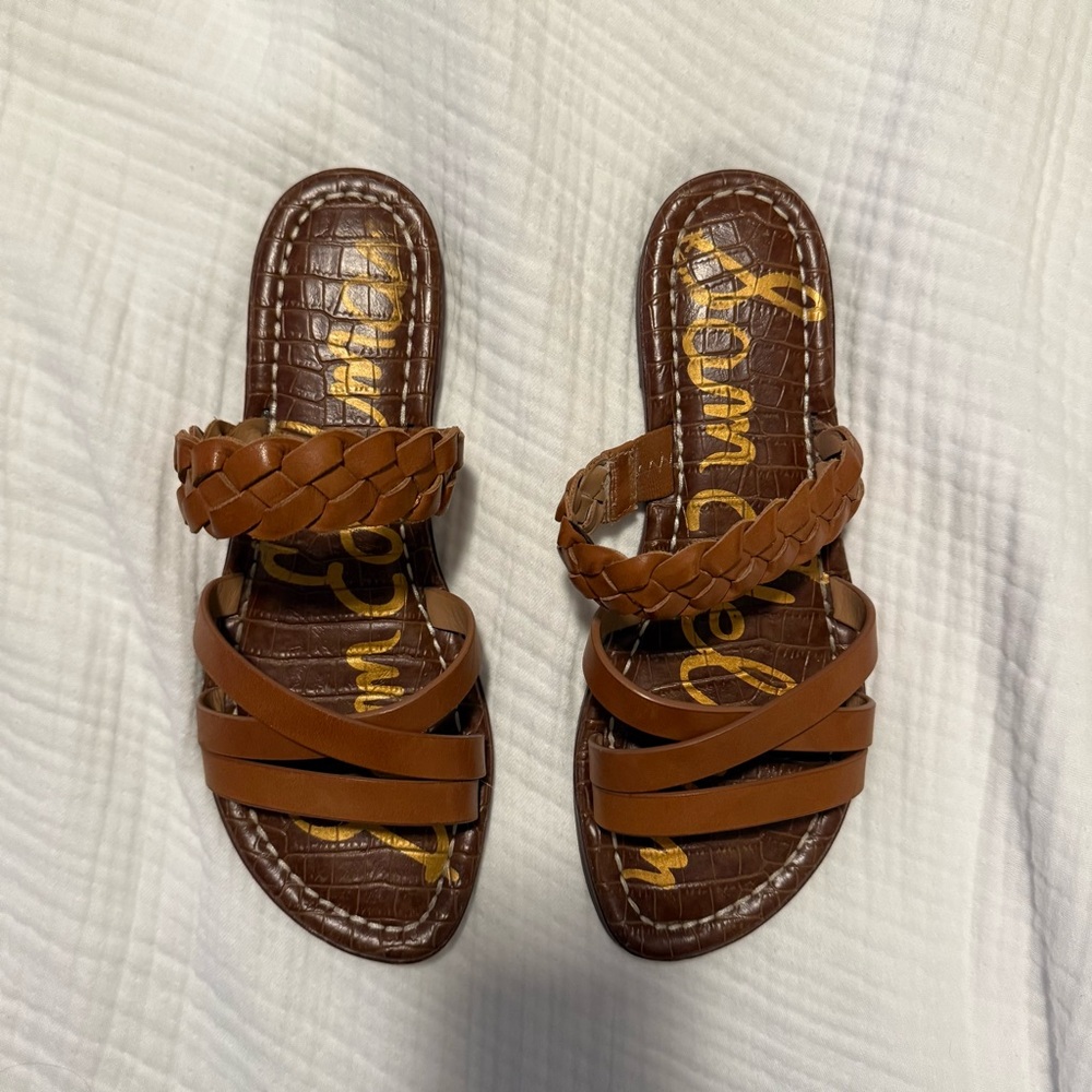 Sam Edelman Brown Leather Sandals with Braided Straps